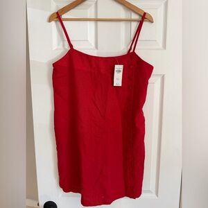 Linen-Blend Button Skort